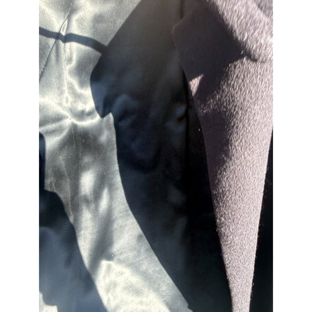 Vintage Imported Cashmere Black Long Coat Satin Lined Women's Overcoat Jacket - Picture 6 of 12